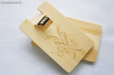 Memoria USB de madera ecológica por mayor Logo grabado por láser gratis modelo02 - Foto 2