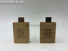 Memoria USB de madera natural en forma de libro para regalos escolares pendrives