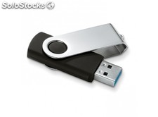 Memoria USB de pequeño formato con una cubierta protectora metálica