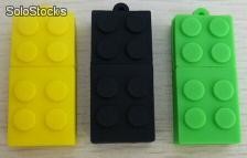 memoria usb de plástico en forma de bloque de lego