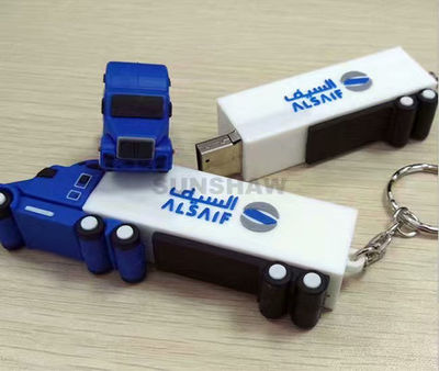 Memoria USB de PVC en forma de 3D camión contenedor hecho a mano para Alsaif - Foto 3