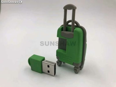Memoria USB de PVC en forma de equipaje creativo 3D con chip superior regalos - Foto 4