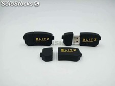 Memoria USB de PVC en forma de pastillas de freno negro pad para empresa BLITZ