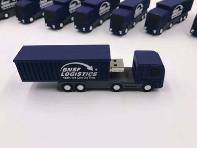 Memoria USB de PVC forma 3D camión contenedor hecho a mano para BNSF Logística - Foto 3