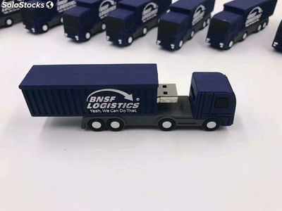 Memoria USB de PVC forma 3D camión contenedor hecho a mano para BNSF Logística - Foto 3