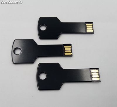 Memoria USB en forma de llave de aluminio negra regalo de promoción por mayoreo - Foto 2