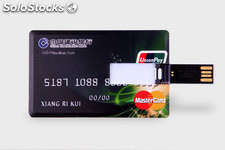 Memoria USB forma tarjeta publicitaria imprime información de empresa modelo