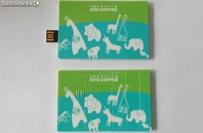 Memoria USB forma tarjeta publicitaria imprime información de empresa modelo 21
