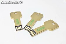 Memoria USB Golden Key de lujo para la industria financierapor mayoreo