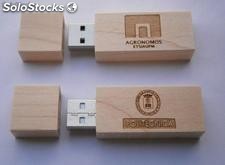 Memoria usb madera rectangular