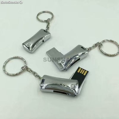 Memoria USB metálico lujoso con llavero y precio de fábrica de China al mayor - Foto 2