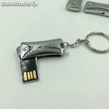Memoria USB metálico lujoso con llavero y precio de fábrica de China al mayor
