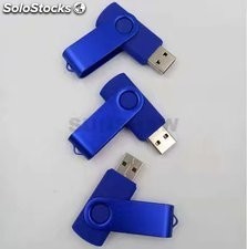 Memoria USB pendrive azul giratorio con capacidad completa y alta velocidad