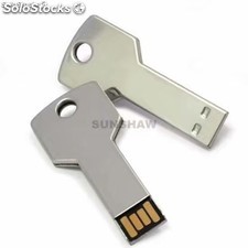 Memoria USB pendrive llave aluminio plateado logotipo impreso o láser regalos