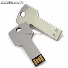 Memoria USB pendrive llave aluminio plateado logotipo impreso o láser regalos