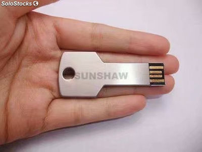Memoria USB pendrive llave aluminio plateado logotipo impreso o láser regalos - Foto 2