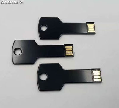 Memoria USB pendrive llave de aluminio negro medio de almacenamiento de datos - Foto 2