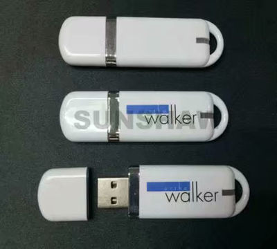 Memoria USB pendrive plástico blanco brillante logotipo impreso personalizado