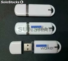 Memoria USB pendrive plástico blanco brillante logotipo impreso personalizado