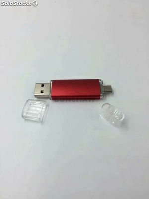 Memoria USB personalizado más nuevo aluminio 2 in 1 OTG para PC y Android phone - Foto 2
