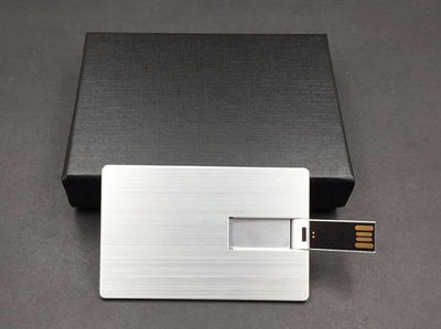 Memoria USB tarjeta metal con logo personalizado 2gb 4gb 8gb 16gb 32gb 64gb - Foto 2