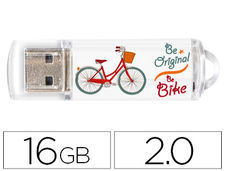 Memoria usb techonetech flash drive 16 gb 2.0 be bike