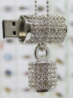 Memorias USB cilíndrico diamantes de imitación USB 32G pendrives personalizados - Foto 4