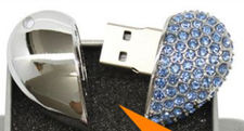 Memorias USB corazón con diamantes de imitación pendrive animado impermeable 32G