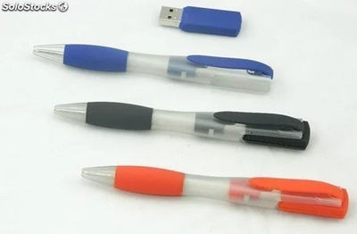 Memorias USB forma bolígrafo promocional logo serigrafia láser modelo 30 - Foto 3