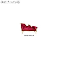 meridienne baroque single end petit modèle - colori: bois doré et velours rouge
