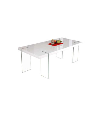 Mesa acabado blanco brillo Camila, 180 x 90 x 75,5 cm (largo x ancho x alto)