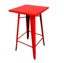 Mesa acero style alta roja 60x60 cm