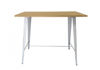 Mesa acero style blanca alta con madera 120x60 cm