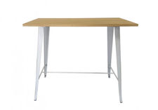 Mesa acero style blanca alta con madera 120x60 cm