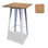 Mesa acero style blanca alta con madera 60x60 cm - Foto 2