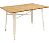 Mesa acero style blanca con madera 120x80 cm