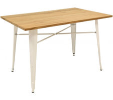 Mesa acero style blanca con madera 120x80 cm