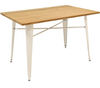 Mesa acero style blanca con madera 160x80 cm