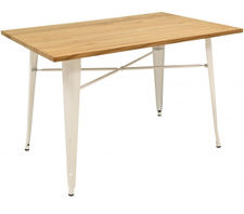 Mesa acero style blanca con madera 160x80 cm