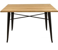 Mesa acero style negra con madera 120x80 cm