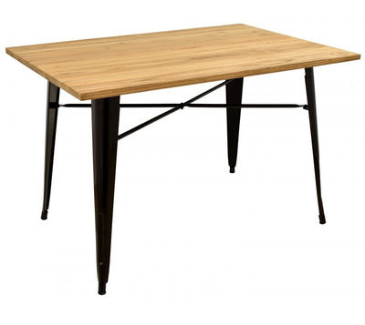 Mesa acero style negra con madera 120x80 cm - Foto 2