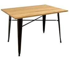 Mesa acero style negra con madera 160x80 cm