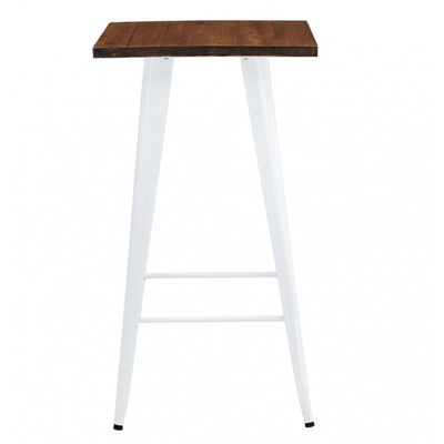 Mesa acero style plus alta con madera 60 x 60 cm - blanca - Foto 2