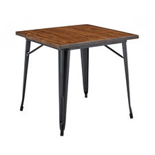 Mesa acero style plus con madera 80 x 80 cm - negra