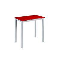 Mesa alta extensible Alejandra acabado rojo, 100/140cm(largo) x 60cm (fondo) x