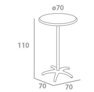 Mesa alta para taburete de 70 cm - antracita con base 5 garras - Foto 4
