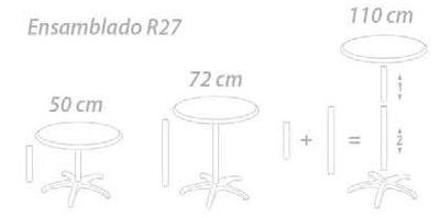 Mesa alta para taburete de 70 cm - Blanca - Foto 3