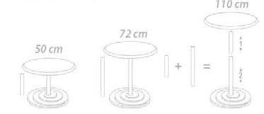 Mesa alta para taburete de 70 cm - Blanca con base circular - Foto 3