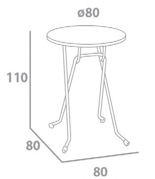 Mesa alta plegable para cocktail 80 x 110 cm en blanco - Foto 3