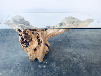 Mesa artesanal original rústica tronco madera olivo - Foto 2